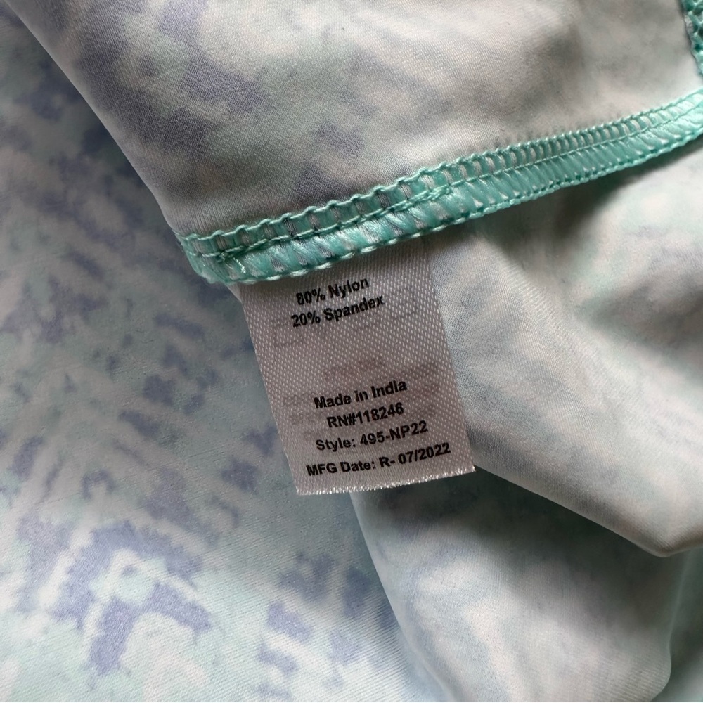 Cabana Life Aqua and Lavender Patterned Midi Dress - Picture 7 of 8